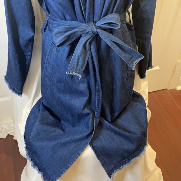 NWOT dark denim trench jacket - Picture 3 of 6